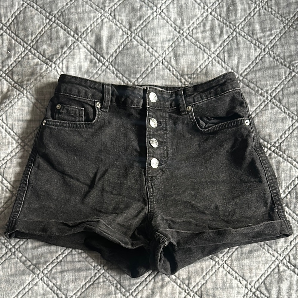 Women's Black Denim Shorts